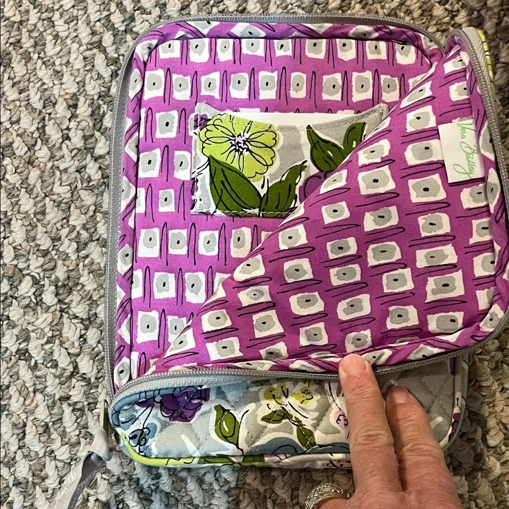 Vera Bradley Purple and Green Quilted Organizer